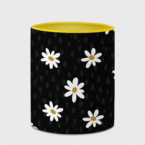 Кружка цветная Daisies Ромашки / 3D-Белый + желтый – фото 2