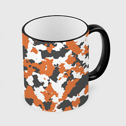 Кружка 3D Orange Camo, цвет: 3D-черный кант