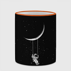 Кружка 3D Космонавт Звёзды, цвет: 3D-оранжевый кант — фото 2