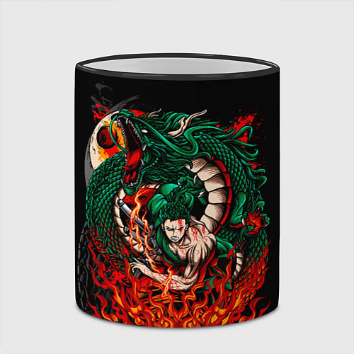 Кружка цветная Зоро Ророноа Самурай One piece Ван пис / 3D-Черный кант – фото 2