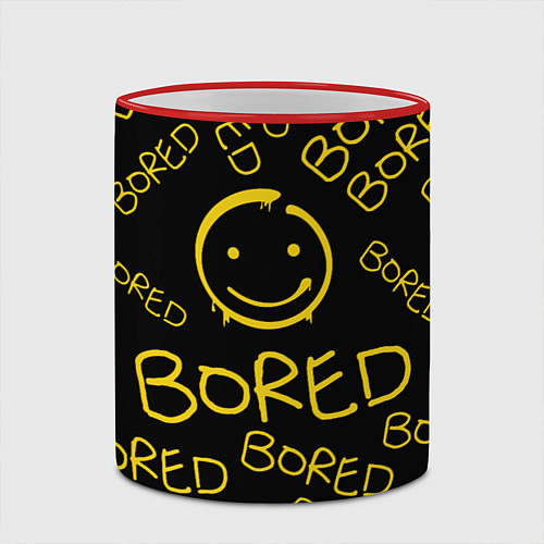 Кружка цветная Sherlock Bored Pattern / 3D-Красный кант – фото 2