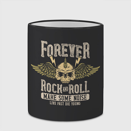 Кружка цветная FOREVER ROCK AND ROLL / 3D-Черный кант – фото 2