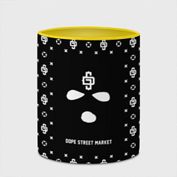 Кружка 3D Узор Black Phantom Ski Mask Dope Street Market, цвет: 3D-белый + желтый — фото 2