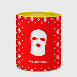 Кружка 3D Узор Red Ski Mask Dope Street Market, цвет: 3D-белый + желтый — фото 2