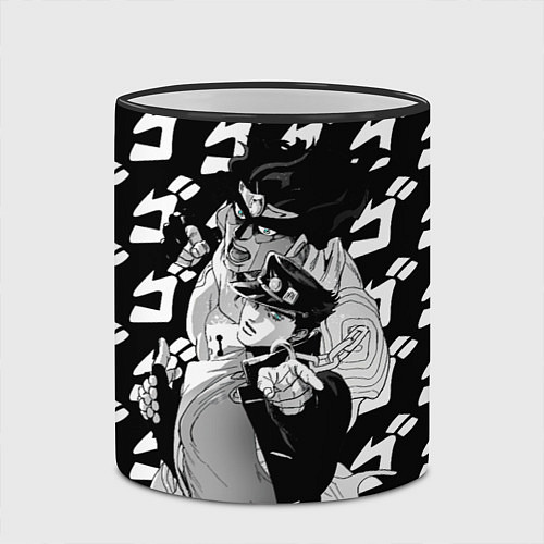 Кружка цветная ДЖОТАРО Куджо JOJO жожо / 3D-Черный кант – фото 2