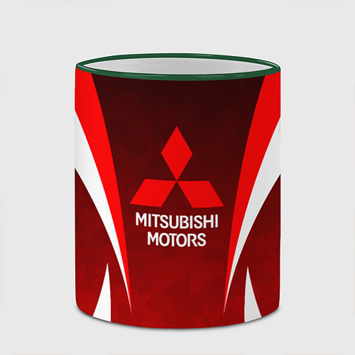 Кружка цветная MITSHUBISHI RED CAMO / 3D-Зеленый кант – фото 2