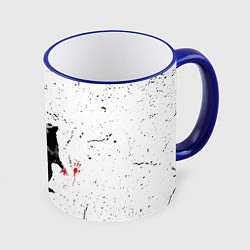 Кружка 3D BANKSY БЭНКСИ крыса, цвет: 3D-синий кант