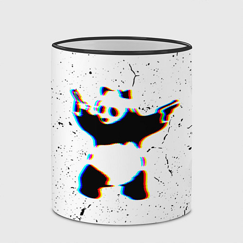Кружка цветная Banksy Panda with guns Бэнкси / 3D-Черный кант – фото 2