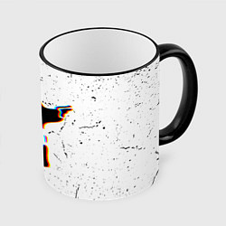 Кружка 3D Banksy Panda with guns Бэнкси, цвет: 3D-черный кант