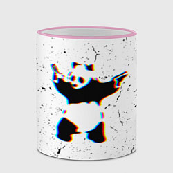Кружка 3D Banksy Panda with guns Бэнкси, цвет: 3D-розовый кант — фото 2