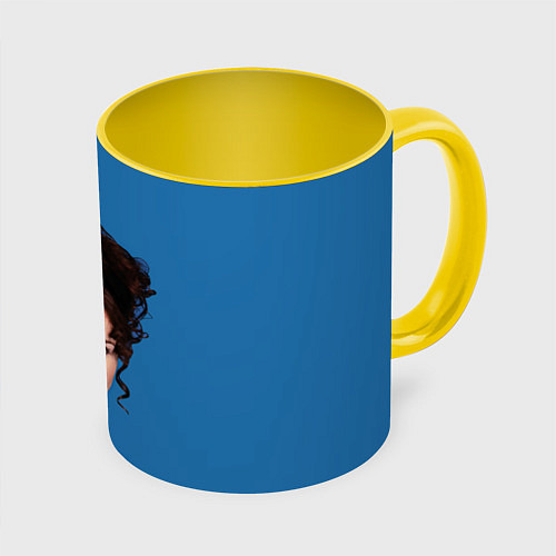 Кружка цветная Natalia Oreiro / 3D-Белый + желтый – фото 1