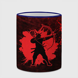 Кружка 3D Лучник Самурай Кровавый Bloody Samurai, цвет: 3D-синий кант — фото 2