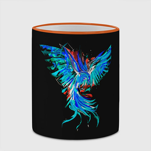 Кружка цветная Феникс Phoenix / 3D-Оранжевый кант – фото 2