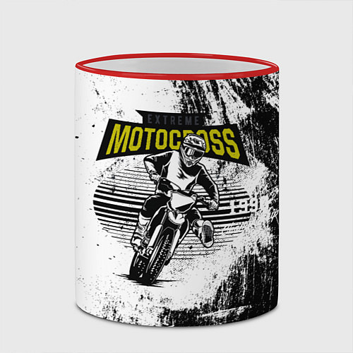 Кружка цветная Motocross Мотокросс / 3D-Красный кант – фото 2