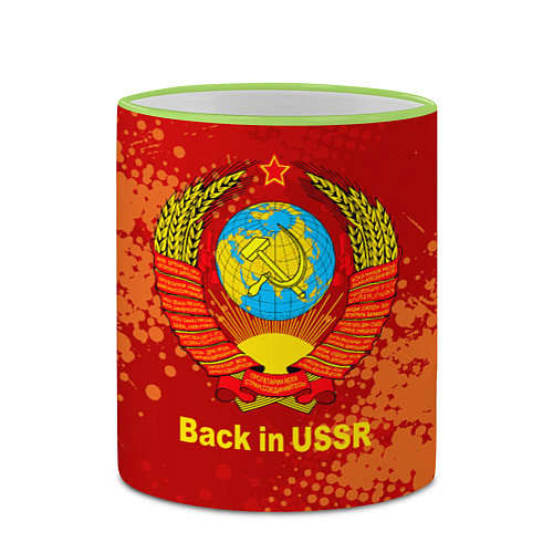 Кружка цветная Back in USSR - Назад в СССР / 3D-Светло-зеленый кант – фото 2