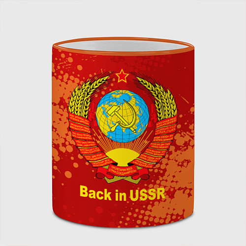Кружка цветная Back in USSR - Назад в СССР / 3D-Оранжевый кант – фото 2