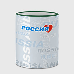 Кружка 3D Россия - на разных языках мира, цвет: 3D-зеленый кант — фото 2