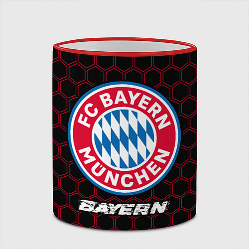 Кружка цветная БАВАРИЯ Bayern Соты / 3D-Красный кант – фото 2