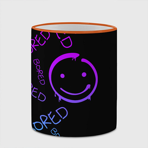 Кружка цветная Neon Bored Half pattern / 3D-Оранжевый кант – фото 2
