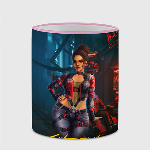 Кружка цветная Panam sexy cyberpunk2077 18 / 3D-Розовый кант – фото 2