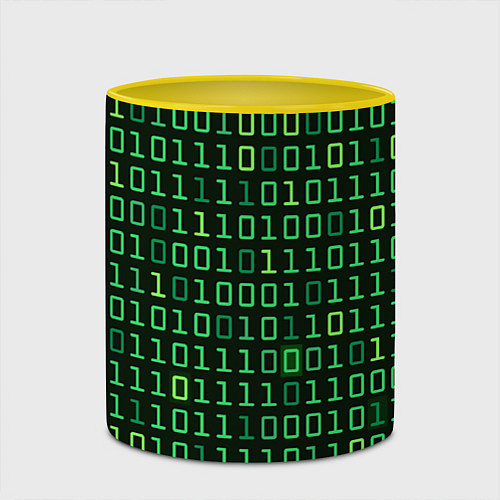 Кружка цветная Двоичный Код Binary Code / 3D-Белый + желтый – фото 2