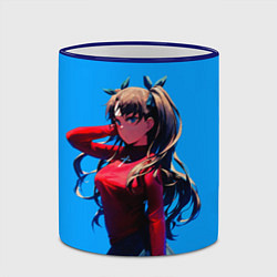 Кружка 3D Тосака Рин Fate grand order zero, цвет: 3D-синий кант — фото 2