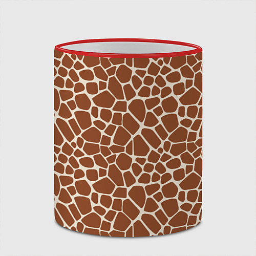 Кружка цветная Шкура Жирафа - Giraffe / 3D-Красный кант – фото 2