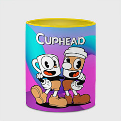 Кружка 3D Кружечки Cuphead, цвет: 3D-белый + желтый — фото 2