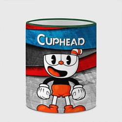 Кружка 3D Cuphead Красная чашечка, цвет: 3D-зеленый кант — фото 2