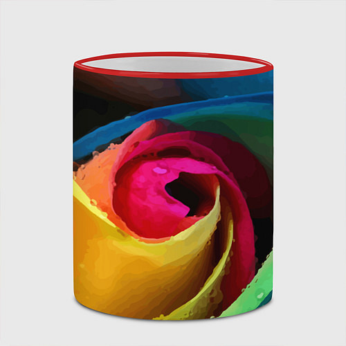 Кружка цветная Роза fashion 2022 / 3D-Красный кант – фото 2