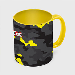 Кружка 3D Roblox Камуфляж Жёлто-Серый, цвет: 3D-белый + желтый
