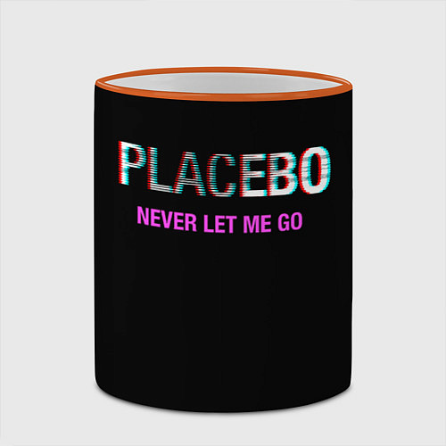 Кружка цветная Placebo Never Let Me Go / 3D-Оранжевый кант – фото 2