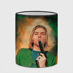 Кружка 3D Nirvana - Kurt Cobain with a gun, цвет: 3D-черный кант — фото 2