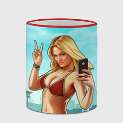 Кружка 3D GTA Beach girl, цвет: 3D-красный кант — фото 2