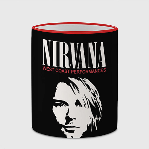 Кружка цветная NIRVANA Kurt Cobain / 3D-Красный кант – фото 2