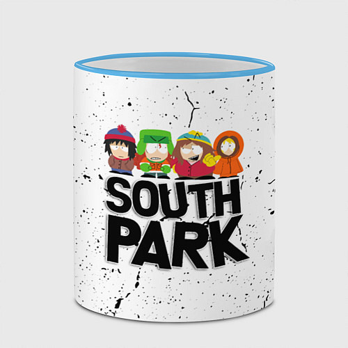 Кружка цветная Южный парк мультфильм - персонажи South Park / 3D-Небесно-голубой кант – фото 2