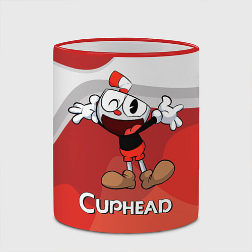 Кружка цветная Cuphead веселая красная чашечка / 3D-Красный кант – фото 2