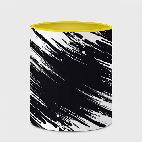 Кружка цветная БЕЛАЯ КРАСКА БРЫЗГИ / 3D-Белый + желтый – фото 2