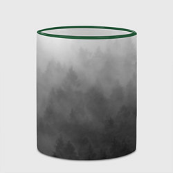 Кружка 3D Темный лес - туман, цвет: 3D-зеленый кант — фото 2