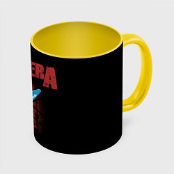 Кружка 3D PANTERA гитара, цвет: 3D-белый + желтый