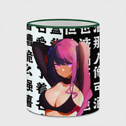 Кружка 3D Баал в купальнике Шогун Райден Геншин Импакт, цвет: 3D-зеленый кант — фото 2