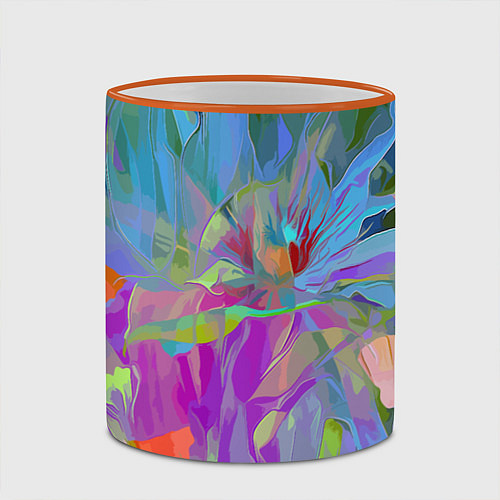 Кружка цветная Abstract color pattern Summer 2022 / 3D-Оранжевый кант – фото 2