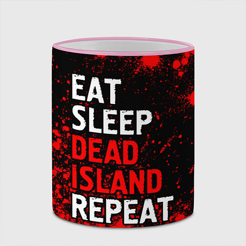 Кружка цветная Eat Sleep Dead Island Repeat Краска / 3D-Розовый кант – фото 2