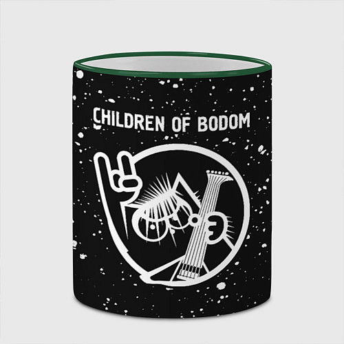 Кружка цветная Children of Bodom КОТ Брызги / 3D-Зеленый кант – фото 2