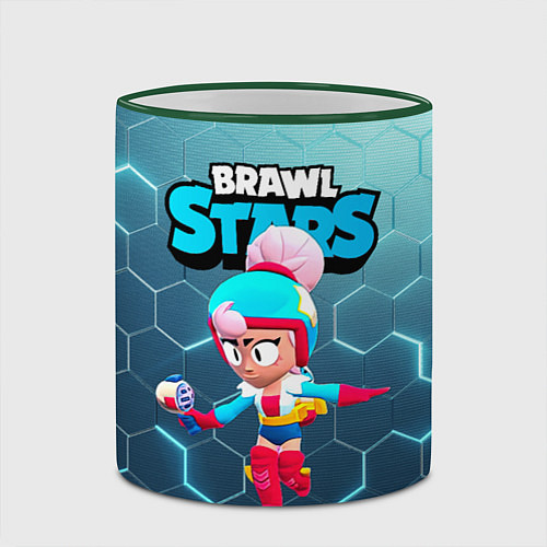 Кружка цветная Джанет BrawlStars JANET / 3D-Зеленый кант – фото 2