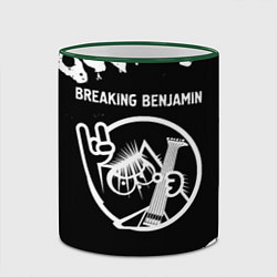 Кружка 3D Breaking Benjamin КОТ Брызги, цвет: 3D-зеленый кант — фото 2