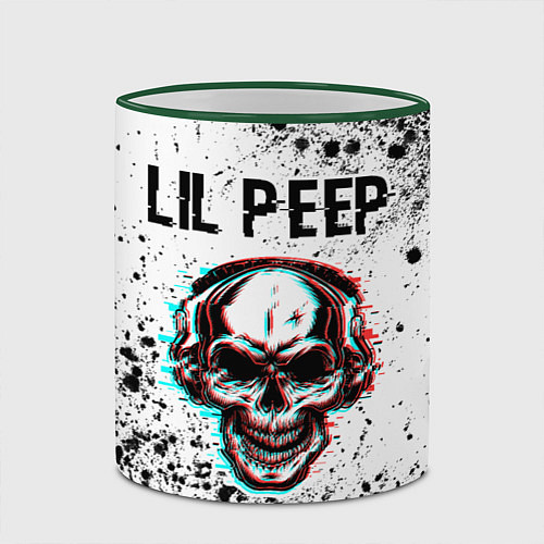 Кружка цветная Lil Peep ЧЕРЕП Краска / 3D-Зеленый кант – фото 2