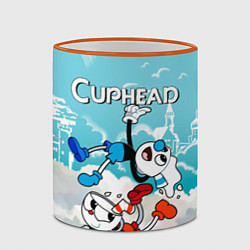Кружка 3D Cuphead 2 чашечки, цвет: 3D-оранжевый кант — фото 2