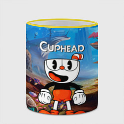 Кружка 3D Cuphead Красная чашечка, цвет: 3D-желтый кант — фото 2