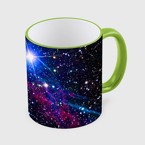 Кружка цветная Открытый космос Star Neon / 3D-Светло-зеленый кант – фото 1